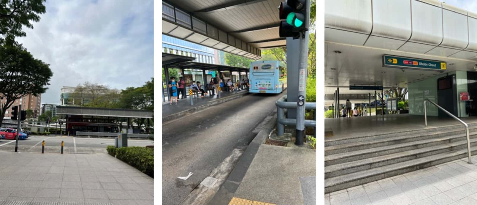 Bus stop and MRT station